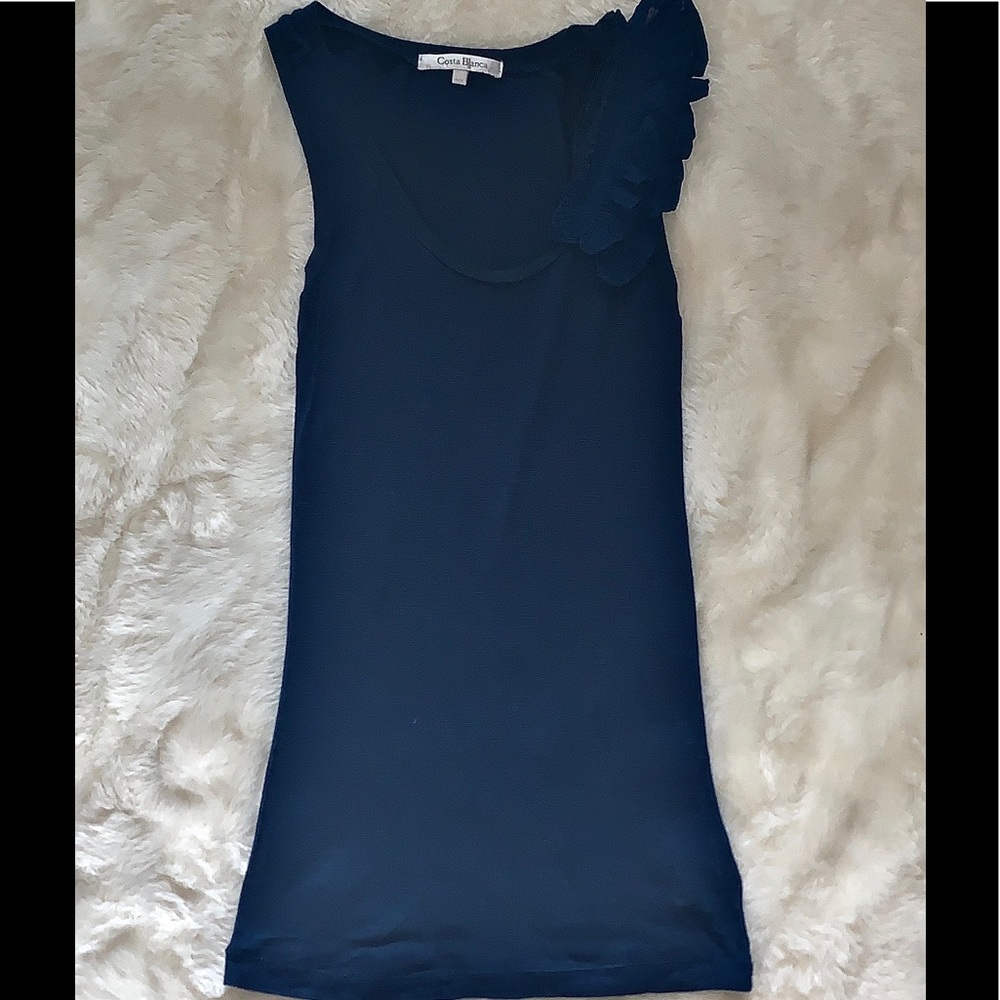 Blue Ruffle tank top